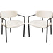 Set of (2) Skyler Dining Chairs in Ivory Boucle Fabric w/ Black Metal Frame image