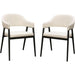 Adele Set of Two Dining/Accent Chairs in Cream Fabric w/ Black Powder Coated Metal Frame image