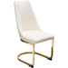 Vogue Set of (2) Dining Chairs in Cream Velvet with Polished Gold Metal Base image