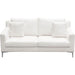 Seattle Loose Back Loveseat in White Linen w/ Polished Silver Metal Leg image