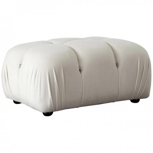 Paloma Rectangle Ottoman in Light Cream Velvet image