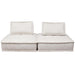 Platform 2-Piece Square Modular Lounger in Light Sand Fabric w/ Bolstered, Non-Skid Backrest image