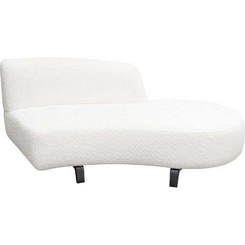 Vesper Curved Armless Right Chaise in Faux White Shearling w/ Black Wood Leg Base image