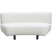 Vesper Curved Armless Sofa in Faux White Shearling w/ Black Wood Leg Base image