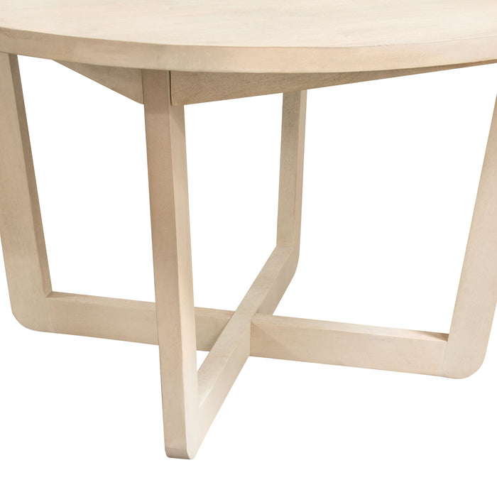Solano 51" Round Solid Mango Wood Dining Table in Light Natural Grey Wash Finish by Diamond Sofa