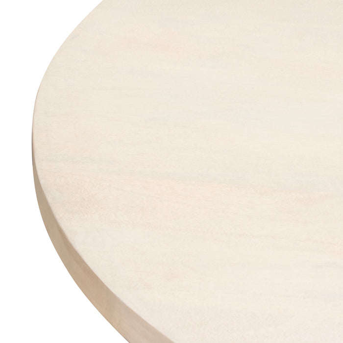 Solano 51" Round Solid Mango Wood Dining Table in Light Natural Grey Wash Finish by Diamond Sofa