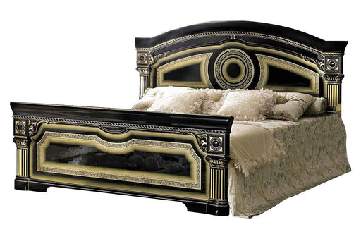 ESF Furniture Aida King Panel Bed in Black w/ Gold image