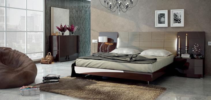 ESF Furniture Barcelona Queen Platform with Storage Bed in Dark Brown