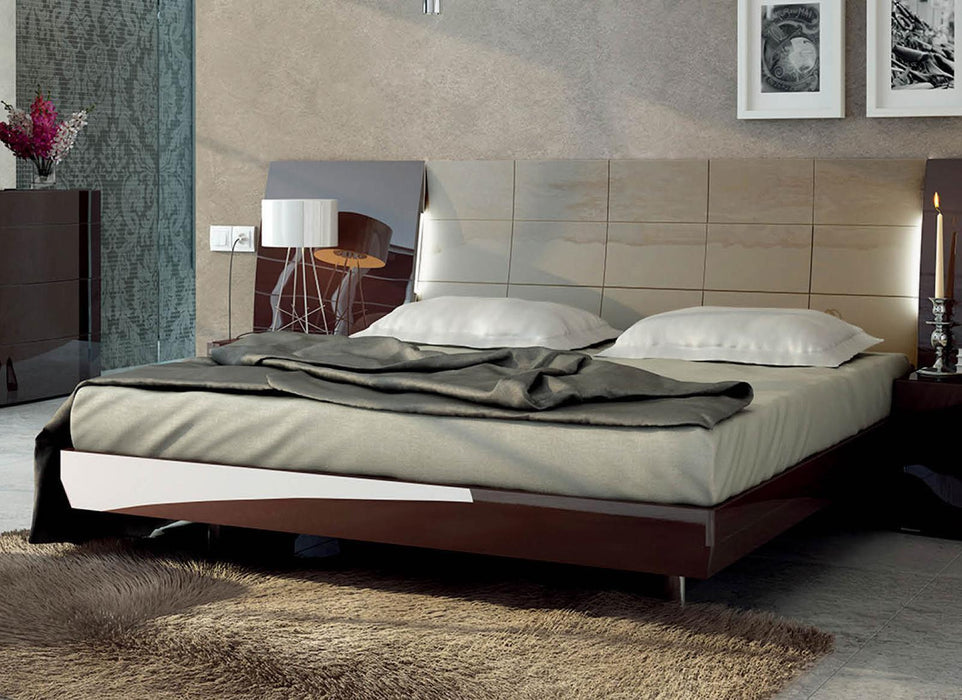 ESF Furniture Barcelona Queen Platform with Storage Bed in Dark Brown