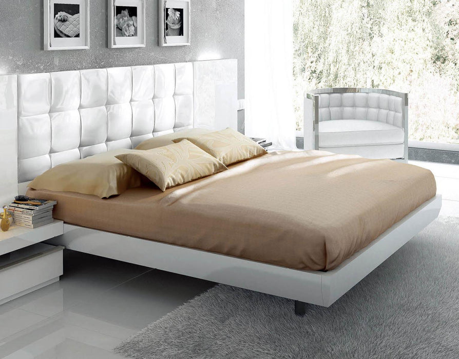 ESF Furniture Granada Queen Platform Bed in White