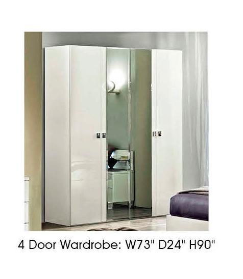 ESF Furniture Onda 4 Door Wardrobe in White