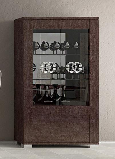 ESF Furniture Prestige 2-Door Curio in Walnut