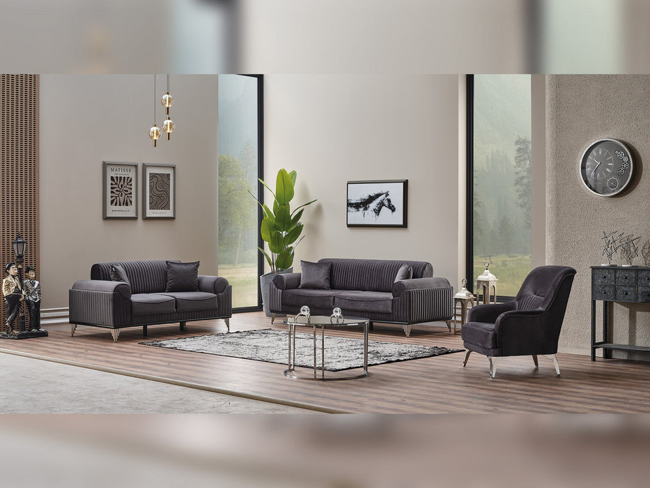 Everest 3-pieces (Sofa & Loveseat & Chair) Livingroom Set Grey
