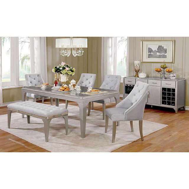 DIOCLES Silver/Light Gray Side Chair (2/CTN) - Home And Beyond
