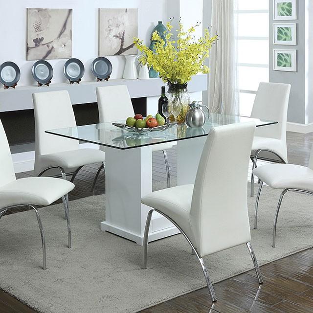 Eva White/Clear Dining Table - Home And Beyond