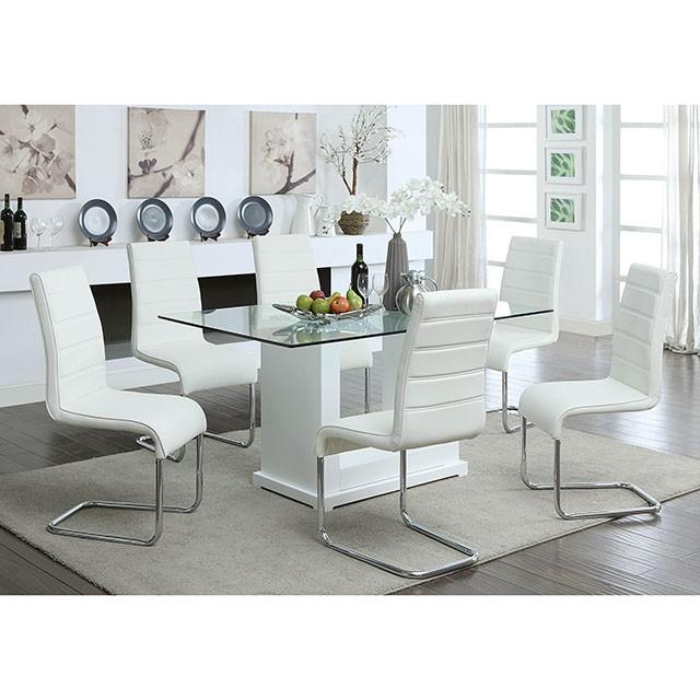 Eva White/Clear Dining Table - Home And Beyond