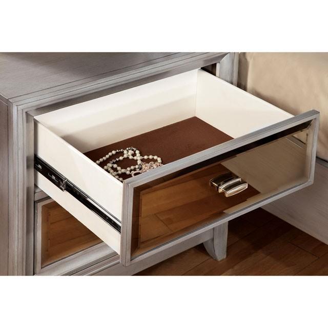Golva E.King & Queen Bed White & Silver - Home And Beyond