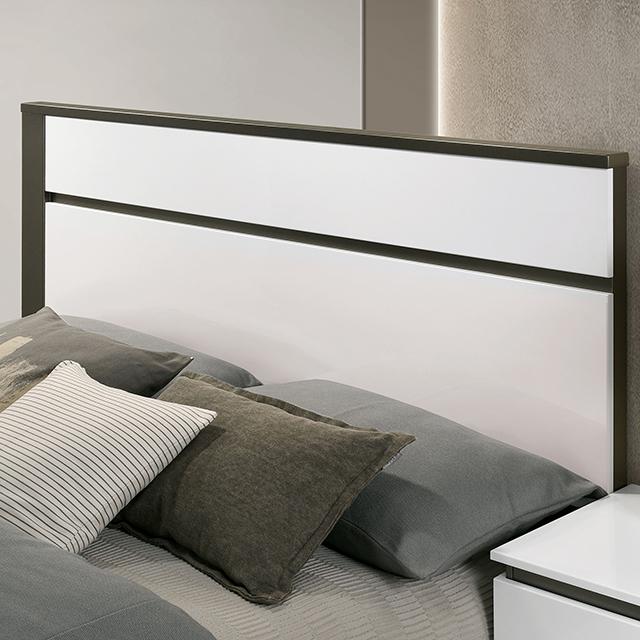 BIRSFELDEN Cal.King, E.King, & Queen Bed, White
