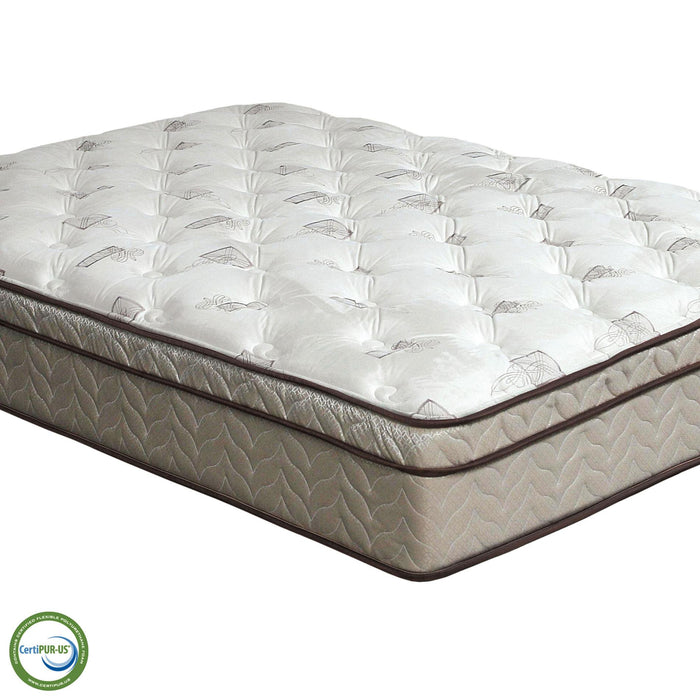 Lilium White/Brown 13" Euro Pillow Top Mattress, Full - Home And Beyond