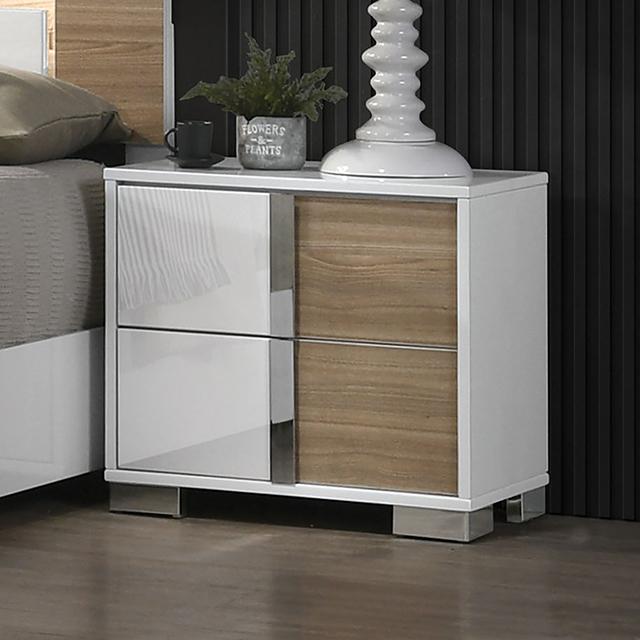 ERLANGEN Night Stand, White/Natural image