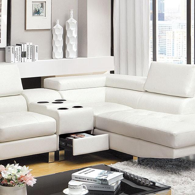 Kemina White Sectional, White image