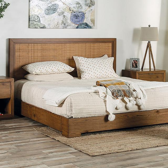 LEIRVIK Queen Bed, Light Walnut image