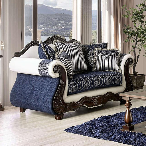 NAVARRE Loveseat, Blue/White image