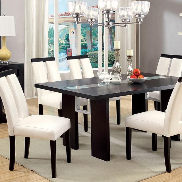 Luminar Black Glass-Insert Dining Table image