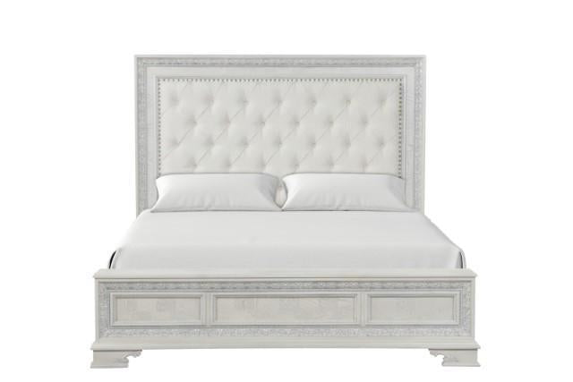 Stella Mia 4 Pc 5 Pc Queen Bedroom Set White & White