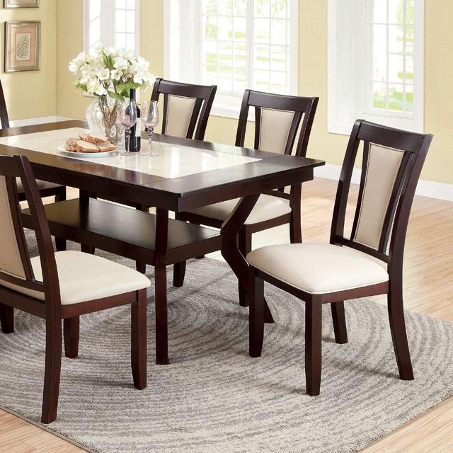 BRENT Dark Cherry/Ivory Dining Table - Home And Beyond
