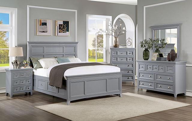 CASTLILE Cal.King Bed, Gray