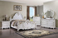 Francione E.King & Queen Bed White & Chrome - Home And Beyond