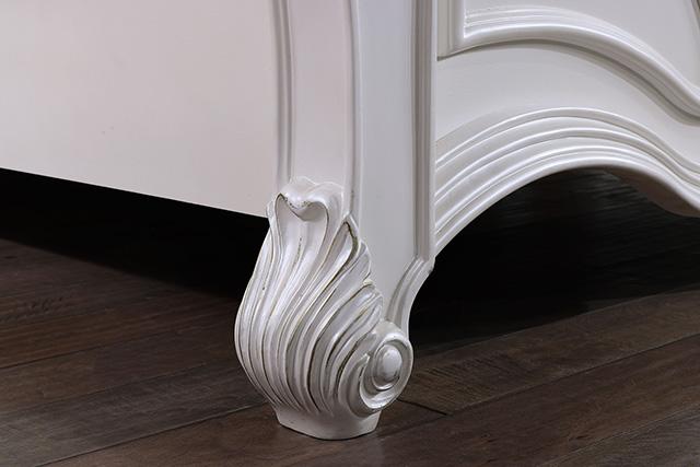 Francione E.King & Queen Bed White & Chrome - Home And Beyond