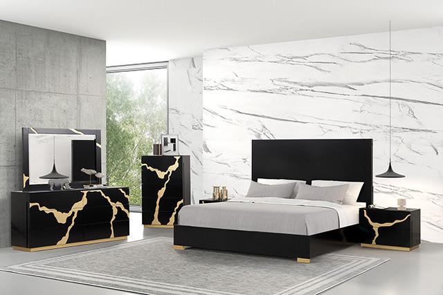 Goldsberg E.King & Queen Bed Grey & Pink - Home And Beyond