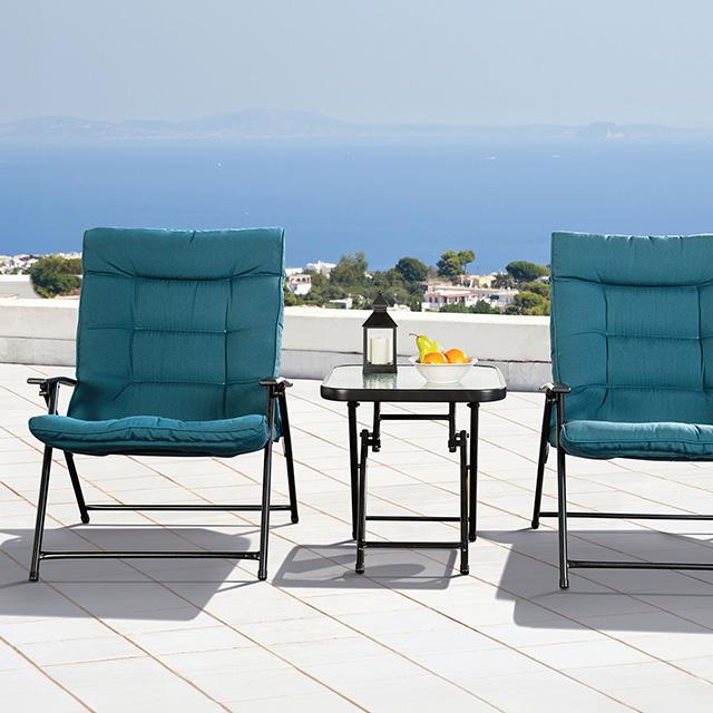 Bastia 3 Pc. Teal Conversation Set