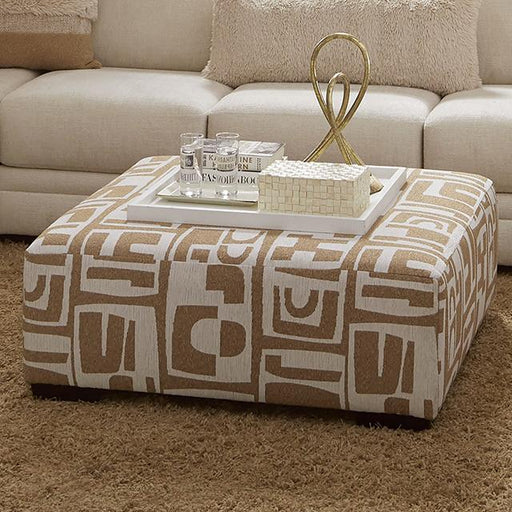 CARLETON Ottoman, Ivory/Tan image