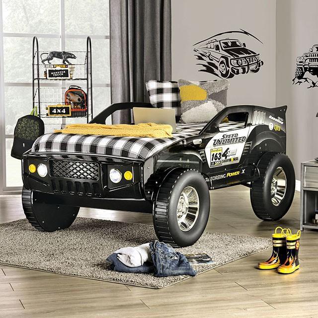 SPEED JUMP BLACK Twin Bed, Black