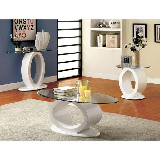 LODIA III White End Table, White image