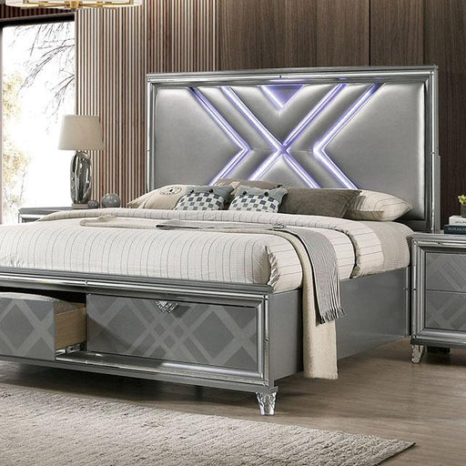 Emmeline 4 & 5 Piece Queen Bedroom Set Gray & White - Home And Beyond