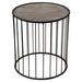 Gibson 22" Round End Table with Grey Oak Finished Top and Metal Base by Diamond Sofa image