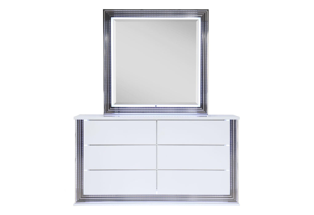 Ylime Smooth White Dresser with LED