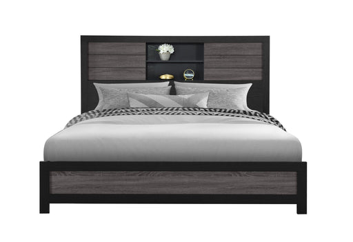 Lisbon Grey/Black Bookcase Bed
