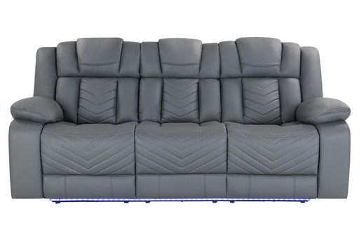 U7068 Grey 10 Power Reclining Sofa with Ddt, Wc and LED