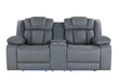 U7068 Grey 10 Power Console Reclining Loveseat with LED