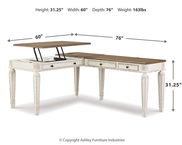 Realyn 2-Piece Home Office Lift Top Desk - Home And Beyond