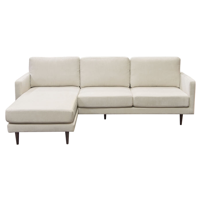 Kelsey Reversible Chaise Sectional in Cream Fabric by Diamond Sofa