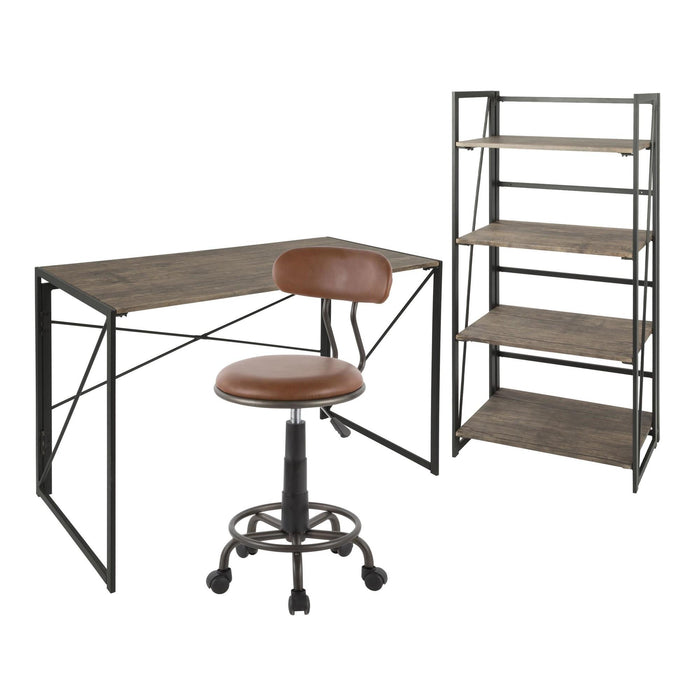 Dakota Desk - Bookcase - Swift Task Chair Set image