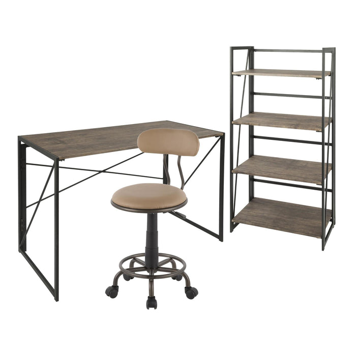 Dakota Desk - Bookcase - Swift Task Chair Set image