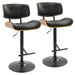 Lombardi Adjustable Barstool Set of 2 - Black image