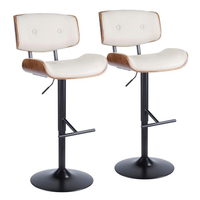 Lombardi Adjustable Barstool - Set of 2 White image